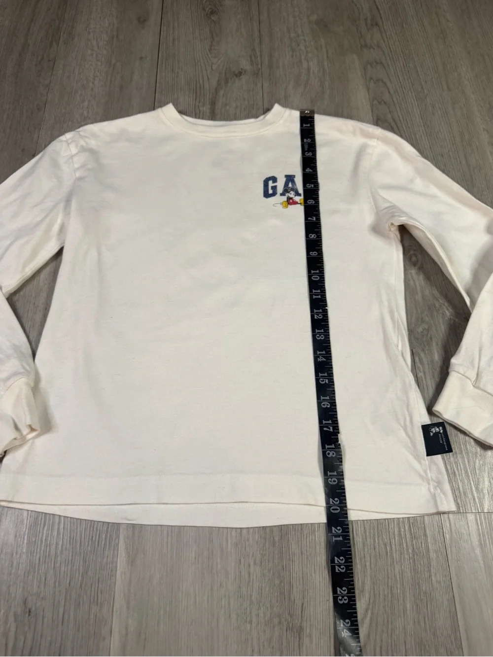 Gap x Disney Mickey Mouse Kids White Long Sleeve Crew Neck Graphic T-Shirt M